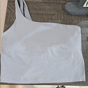 Nulu Ribbed Asymmetrical Yoga Bra